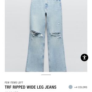 Zara ripped wide leg jeans